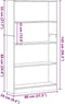 vidaXL - Boekenkast - 4-laags - 80x24x143 - cm - spaanplaat - zwart - eikenkleurig