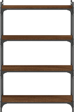 vidaXL - Boekenkast - 4-laags - 80x30x120 - cm - bewerkt - hout - bruin - eikenkleur