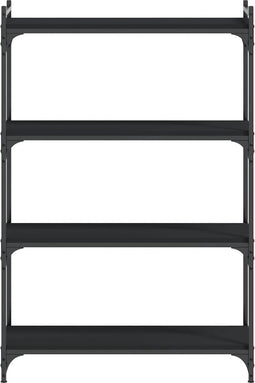 vidaXL - Boekenkast - 4-laags - 80x30x120 - cm - bewerkt - hout - zwart