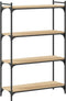vidaXL - Boekenkast - 4-laags - 80x30x120 - cm - bewerkt - hout - sonoma - eikenkleur