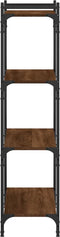 vidaXL - Boekenkast - 4-laags - 80x30x120 - cm - bewerkt - hout - bruin - eikenkleur