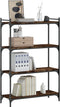 vidaXL - Boekenkast - 4-laags - 80x30x120 - cm - bewerkt - hout - gerookt - eikenkleur