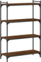 vidaXL - Boekenkast - 4-laags - 80x30x120 - cm - bewerkt - hout - bruin - eikenkleur