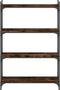vidaXL - Boekenkast - 4-laags - 80x30x120 - cm - bewerkt - hout - gerookt - eikenkleur