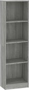 vidaXL - Boekenkast - 4 - schappen - 40x24x143 - cm - bewerkt - hout - grijs - sonoma