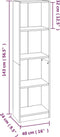 vidaXL - Boekenkast - 4 - schappen - 40x24x143 - cm - bewerkt - hout - grijs - sonoma