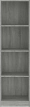 vidaXL - Boekenkast - 4 - schappen - 40x24x143 - cm - bewerkt - hout - grijs - sonoma
