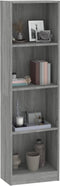 vidaXL - Boekenkast - 4 - schappen - 40x24x143 - cm - bewerkt - hout - grijs - sonoma