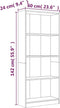 vidaXL - Boekenkast - 4 - schappen - 60x24x142 - cm - bewerkt - hout - bruin - eikenkleur