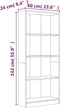 vidaXL - Boekenkast - 4 - schappen - 60x24x142 - cm - bewerkt - hout - grijs - sonoma
