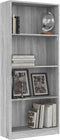 vidaXL - Boekenkast - 4 - schappen - 60x24x142 - cm - bewerkt - hout - grijs - sonoma
