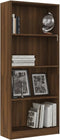 vidaXL - Boekenkast - 4 - schappen - 60x24x142 - cm - bewerkt - hout - bruin - eikenkleur