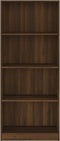 vidaXL - Boekenkast - 4 - schappen - 60x24x142 - cm - bewerkt - hout - bruin - eikenkleur