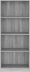 vidaXL - Boekenkast - 4 - schappen - 60x24x142 - cm - bewerkt - hout - grijs - sonoma