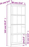 vidaXL - Boekenkast - 4 - schappen - 60x24x142 - cm - bewerkt - hout - grijs - sonoma