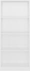 vidaXL - Boekenkast - 4 - schappen - 60x24x142 - cm - bewerkt - hout - hoogglans - wit