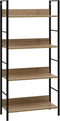 vidaXL - Boekenkast - 4 - schappen - 60x27,6x124,5 - cm - bewerkt - hout - eikenkleur