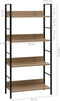 vidaXL - Boekenkast - 4 - schappen - 60x27,6x124,5 - cm - bewerkt - hout - eikenkleur