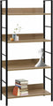 vidaXL - Boekenkast - 4 - schappen - 60x27,6x124,5 - cm - bewerkt - hout - eikenkleur