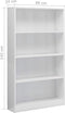 vidaXL - Boekenkast - 4 - schappen - 80x24x142 - cm - bewerkt - hout - hoogglans - wit