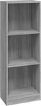 vidaXL - Boekenkast - 40x24x109 - cm - bewerkt - hout - grijs - sonoma - eikenkleurig