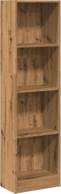 vidaXL - Boekenkast - 40x24x143 - cm - bewerkt - hout - artisanaal - eikenkleurig