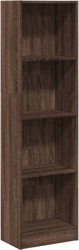vidaXL - Boekenkast - 40x24x143 - cm - bewerkt - hout - bruin - eikenkleurig