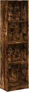 vidaXL - Boekenkast - 40x24x143 - cm - bewerkt - hout - gerookt - eikenkleurig