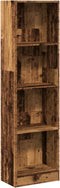 vidaXL - Boekenkast - 40x24x143 - cm - bewerkt - hout - oud - houtkleurig