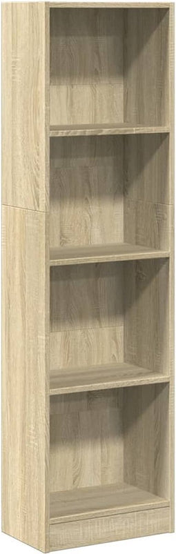vidaXL - Boekenkast - 40x24x143 - cm - bewerkt - hout - sonoma - eikenkleurig