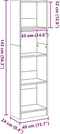 vidaXL - Boekenkast - 40x24x143 - cm - bewerkt - hout - sonoma - eikenkleurig