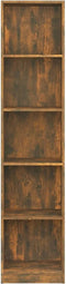 vidaXL - Boekenkast - 40x24x175 - cm - bewerkt - hout - gerookt - eikenkleurig