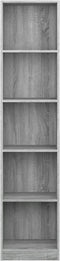 vidaXL - Boekenkast - 40x24x175 - cm - bewerkt - hout - grijs - sonoma - eikenkleurig