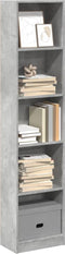 vidaXL - Boekenkast - 40x24x176 - cm - bewerkt - hout - betongrijs
