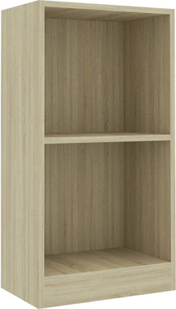 vidaXL - Boekenkast - 40x24x75 - cm - bewerkt - hout - sonoma - eikenkleurig