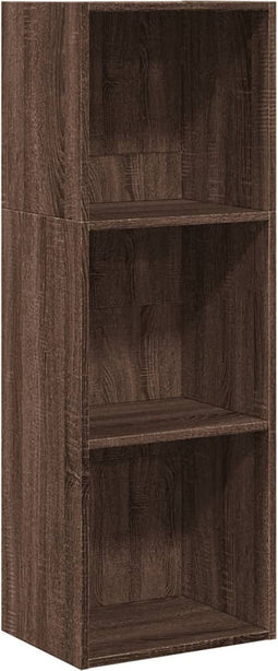 vidaXL - Boekenkast - 40x30x114 - cm - bewerkt - hout - bruin - eikenkleurig