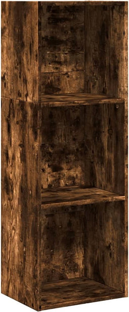vidaXL - Boekenkast - 40x30x114 - cm - bewerkt - hout - gerookt - eikenkleurig