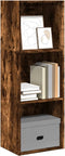 vidaXL - Boekenkast - 40x30x114 - cm - bewerkt - hout - gerookt - eikenkleurig