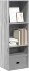 vidaXL - Boekenkast - 40x30x114 - cm - bewerkt - hout - grijs - sonoma - eikenkleurig