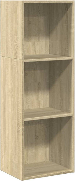 vidaXL - Boekenkast - 40x30x114 - cm - bewerkt - hout - sonoma - eikenkleurig