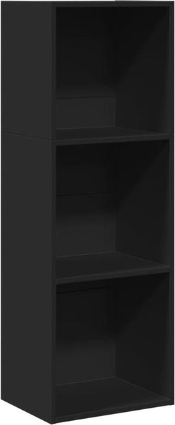 vidaXL - Boekenkast - 40x30x114 - cm - bewerkt - hout - zwart