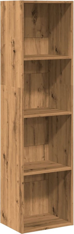 vidaXL - Boekenkast - 40x30x152 - cm - bewerkt - hout - artisanaal - eikenkleurig