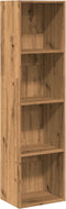 vidaXL - Boekenkast - 40x30x152 - cm - bewerkt - hout - artisanaal - eikenkleurig