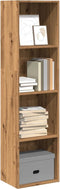 vidaXL - Boekenkast - 40x30x152 - cm - bewerkt - hout - artisanaal - eikenkleurig