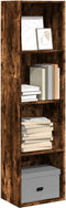 vidaXL - Boekenkast - 40x30x152 - cm - bewerkt - hout - gerookt - eikenkleurig