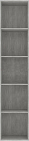 vidaXL - Boekenkast - 40x30x189 - cm - bewerkt - hout - betongrijs