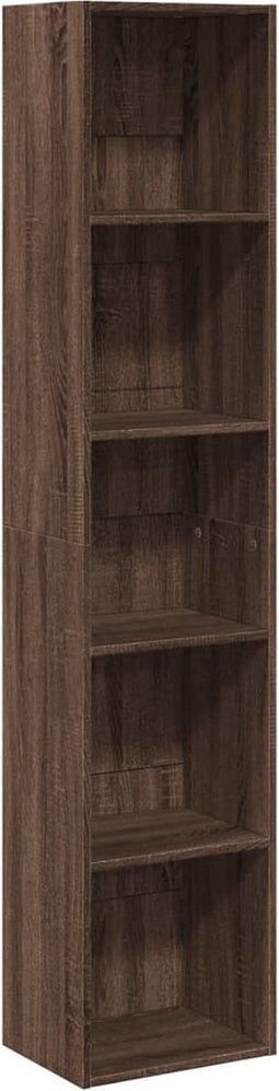 vidaXL - Boekenkast - 40x30x189 - cm - bewerkt - hout - bruin - eikenkleurig