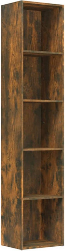 vidaXL - Boekenkast - 40x30x189 - cm - bewerkt - hout - gerookt - eikenkleurig