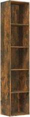 vidaXL - Boekenkast - 40x30x189 - cm - bewerkt - hout - gerookt - eikenkleurig
