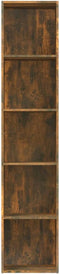 vidaXL - Boekenkast - 40x30x189 - cm - bewerkt - hout - gerookt - eikenkleurig